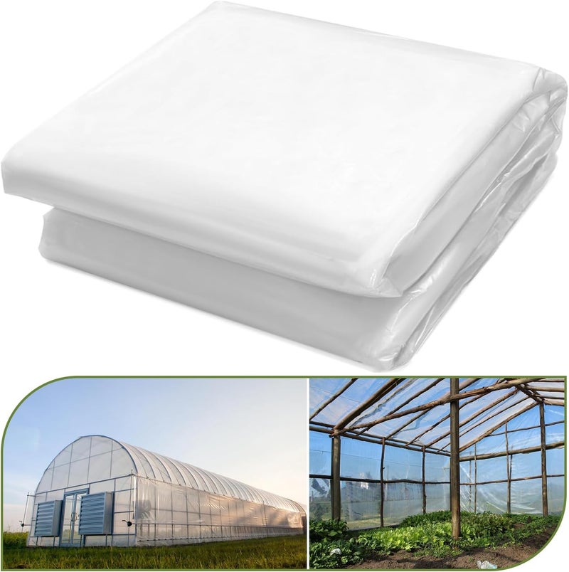 chicarry Greenhouse Plastic Sheeting, 24 x 25ft 6 mil Clear Greenhouse Film, UV Resistant Thickened Plastic Sheeting Heavy Duty, Polyethylene Green House Plastic Cover - Image 1